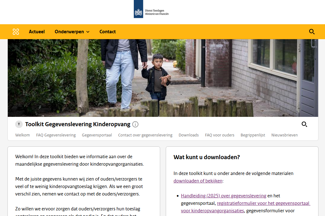 Dienst Toeslagen introduceert toolkit gegevenslevering kinderopvang